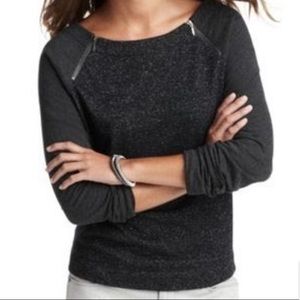 LOFT Metallic French Terry Zip Top